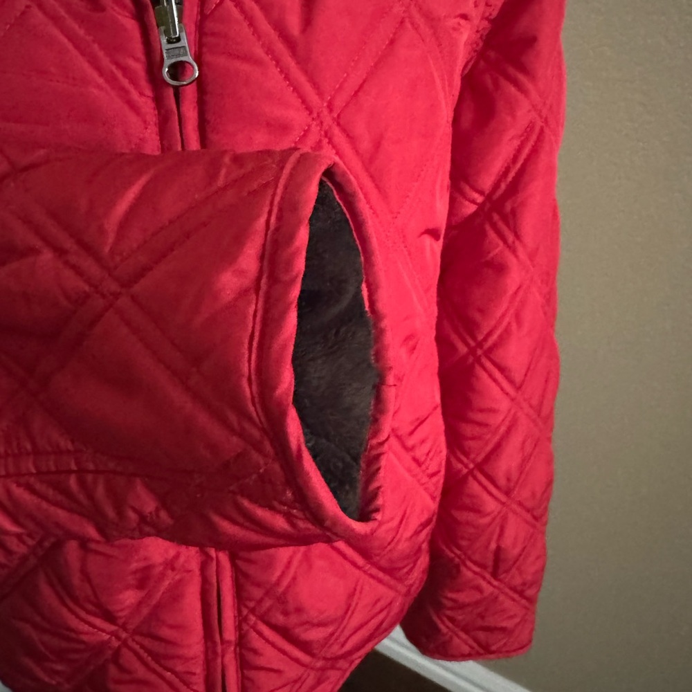 Weatherproof Red Quilted Women's Puffer Jacket - Picture 3 of 7
